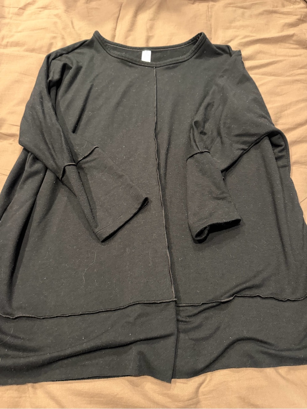 SPANX Black Long Sleeve Tunic with Center Seam
